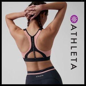 💥 NWT Athleta Ultimate Ignite Bra (A–C)•Black/Palermo Pink 💗🖤